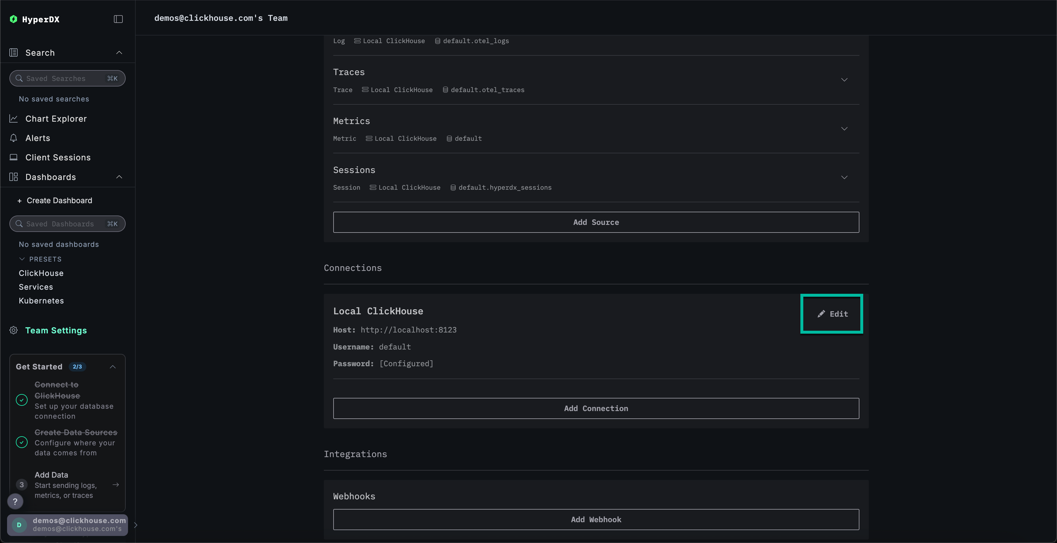 Редактировать подключение