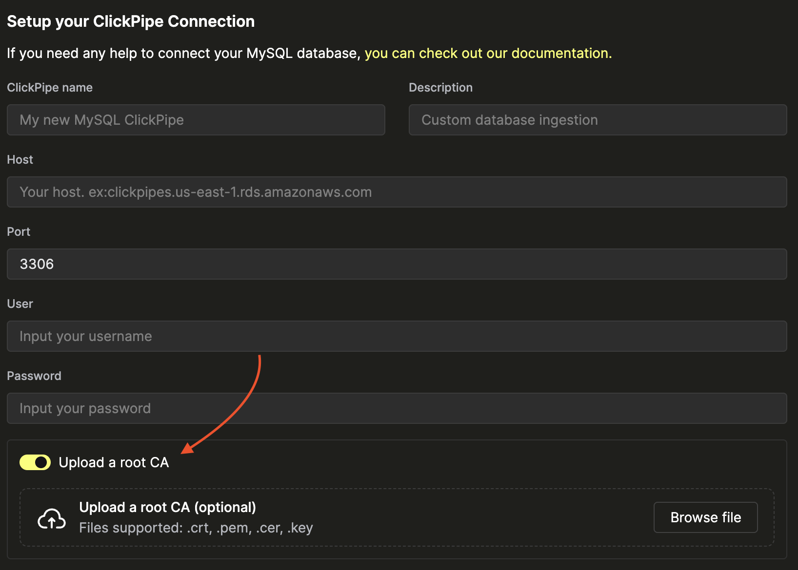Использование сертификата GCP MySQL